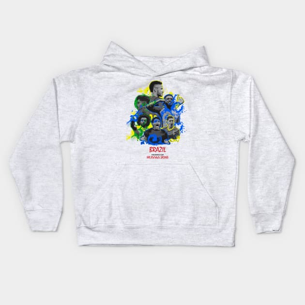 World Cup 2018 - Brazil Kids Hoodie by armaan8014